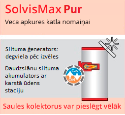 Apkures sistēma ar iebūvētu gāzes katlu SolvisMax Pur